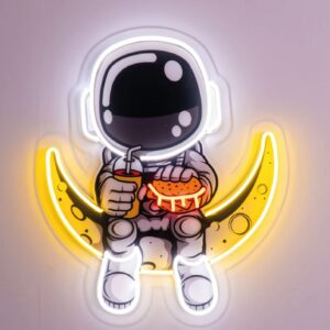 Astronauta & Burger Neon Art